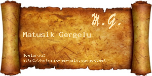 Matusik Gergely névjegykártya