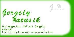 gergely matusik business card